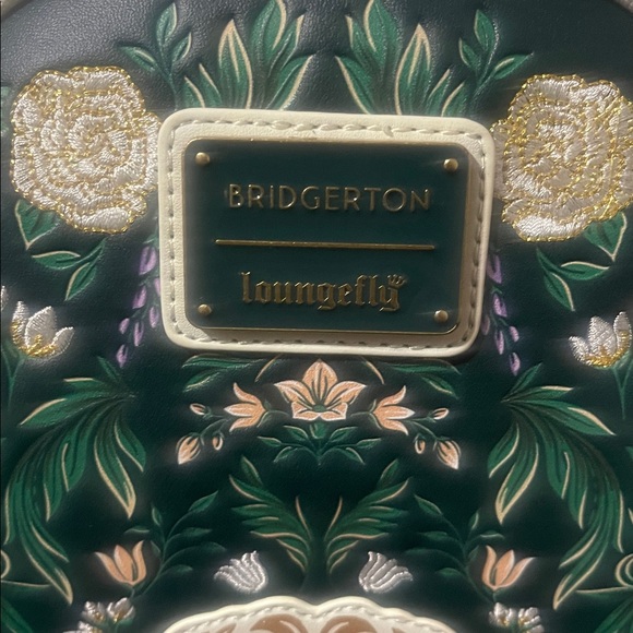 Loungefly Bridgerton Embroidered Green Bag/Backpack NWT - Picture 2 of 7